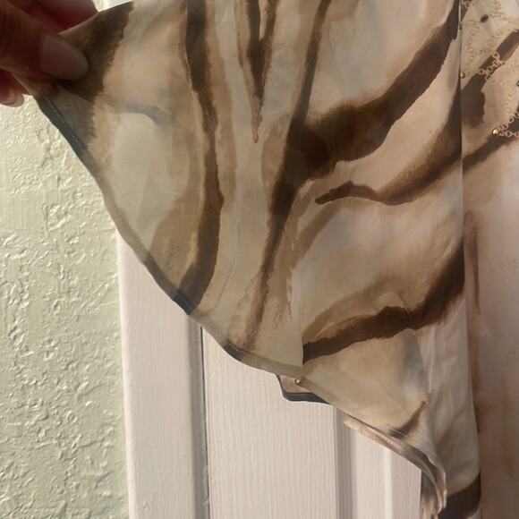 Chico’s animal print crystal and beaded embellished coverup tunic blouse XL - Picture 5 of 10